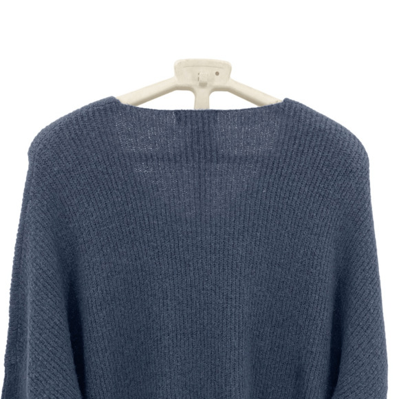 Lulus Green Knitted Stretch Batwing Long Sleeve V-Neck Pullover Sweater Sz Small - Picture 4 of 8